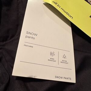 All in Motion Black Snow Pants